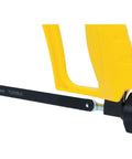 Close-up of yellow handle on Heavy Duty 12 Inch Hacksaw With High Tension Hand Saw Frame, focusing on grip design