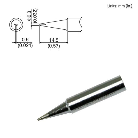 Pro Grade Soldering Station With T18 Tips B D08 D12 D24 For Precision Electronics Temperature Control Fast Heat Up Easy Tip Change Ideal For Diy Projects And Repairs detailed tip B D08 close-up with technical specifications in mm
