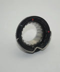 Upper Burr Assembly With Handle Replacement Part For Select Espresso Machines And Grinders, shown close-up with metal and plastic components.
