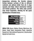 Label of All Weather Built Tough Heavy Duty White Lithium Grease For Marine Auto And Industrial Use 14 Oz Cartridge High Performance Lubricant
