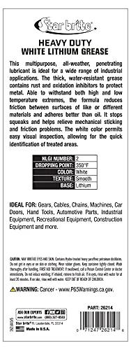 Label of All Weather Built Tough Heavy Duty White Lithium Grease For Marine Auto And Industrial Use 14 Oz Cartridge High Performance Lubricant