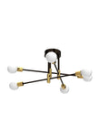 Sputnik Chandelier Modern Pendant Light Fixture In Black And Gold With Adjustable Arms For Living Room Dining Room Bedroom Kitchen Bar Cafe Industrial Semi Flush Mount Lighting Bold Mid Century Vibe