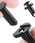 Close-up view of plastic rivets from All In One Car Fastener Kit With 100 Pieces Screws Bolts Undertray Clips Plastic Rivets U Nuts Engine Under Cover Splash Shield Replacement By Uolor Universal Fit For Auto Body Fender.