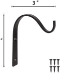 4 Pack Iron Wall Hooks For Hanging Plant Lanterns And More Dope Versatile Outdoor Indoor Metal Brackets, 3x4 inch with screws