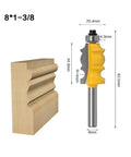 6mm Router Bits Set With Carbide Molding Trimming Cutter Wood Milling Tool Featuring 1/4 Inch Shank, showing profile cutter and dimensions.