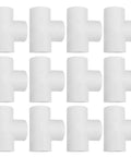 Set of 12 Three Quarter Inch SCH40 PVC Tee Fitting Connector White for Home Plumbing, Durable PVC Pipe Joint, 6 Pack