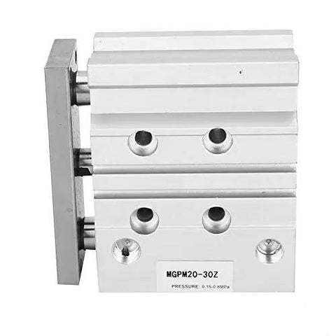 Three Rod Double Acting Air Cylinder Aluminum Alloy Pneumatic Cylinder With 20mm Bore And 20-100mm Stroke Full Hard Oxidation Finish