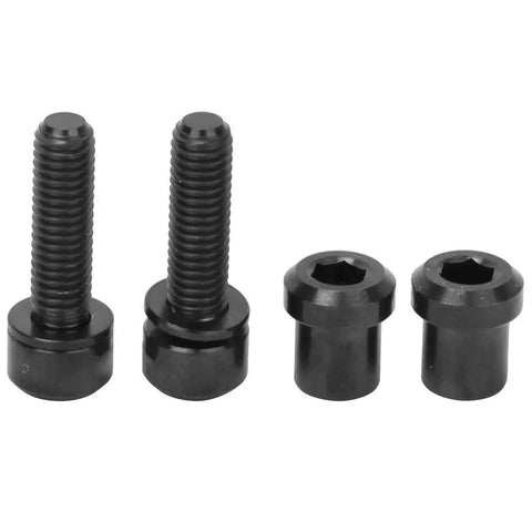 Fresh TC4 Titanium Alloy Stem Screws Set With Integrated Rubber Gasket M5X18MM Bike Bolts, four black titanium screws.
