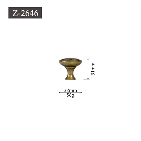 Vintage Antique Bronze Cabinet Handles And Drawer Pulls For Kitchen Cupboards product Z-2646 dimensions shown.