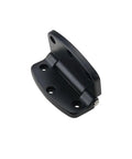 Heavy Duty Exterior Black Carbon Steel Large Hinge For Loading Vehicle Doors One Piece, Rugged Industrial Hardware Door Hinge For Outdoor Use, Weather Resistant, High Strength, Easy Install. Black carbon steel hinge, angled view