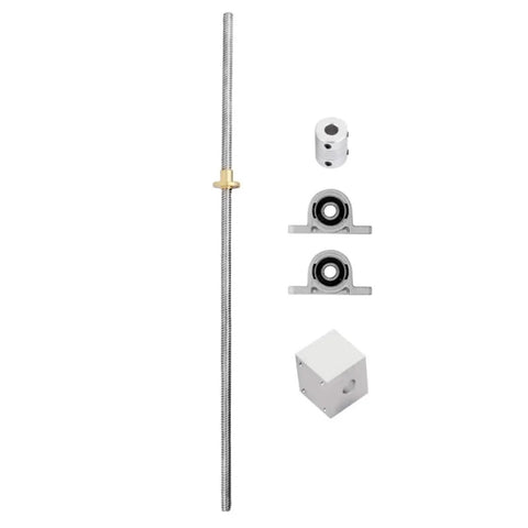 Top Tier T8 Lead Screw Kit With 2mm Pitch And 8mm Diameter For Smooth 3D Printer CNC Upgrades Including Universal Mounting Hardware For Horizontal Vertical Use, T8 lead screw kit with coupler and bearing blocks
