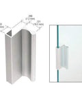 Satin Anodized Aluminum 3 Inch Door Pull With 7/16 Inch Lip For Sliding Glass And Panel Doors D643A installed view.