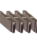 Set of 4 heavy duty pipe threading dies for 1 to 2 inch NPT pipes, alloy material, compatible with RIDGID universal die heads.