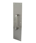 4 Inch By 16 Inch Stainless Steel Door Pull Plate With Oval Handle Satin Aluminum Finish Pre Drilled Mounting Holes For Commercial Inswing Doors Durable Solid Construction Single Pack For Long Service Life