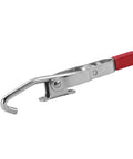 J Hook Toggle Clamp Stainless Steel Heavy Duty Hold Down Clamp, side view with red handle, for woodworking projects.