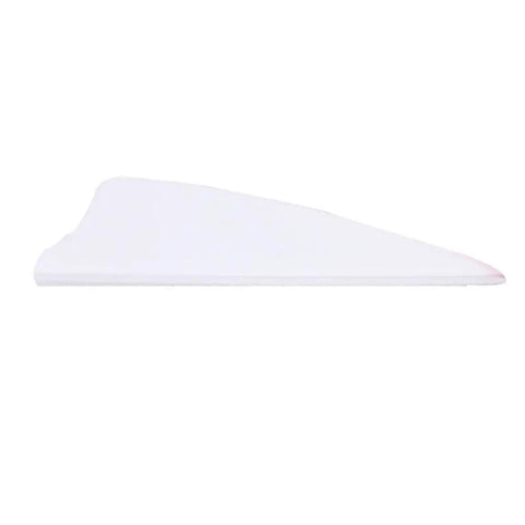 Close-up of white vane from DIY Arrow Fletching Vane Set, 50 Pcs Plastic Arrow Feathers TPU Vanes 2In and 2.5In For Carbon Arrows.