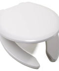 Ez Close Premium Plastic Open Front Elongated Toilet Seat White With Soft Close Damper UV Protected Polypropylene Adjustable Top Mount Hinges