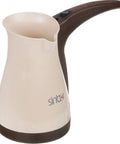 Turkish Coffee Maker With 400ml Capacity For Up To Five Cups 1000W Quick Heating And Even Brew Beige Finish with handle