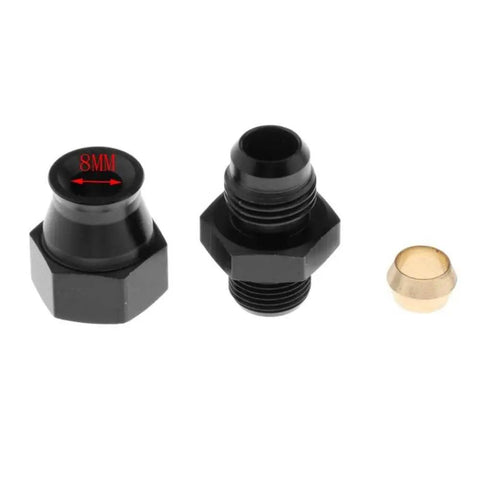 Five Sixteenth Inch Tube To 6A Straight Male Pneumatic Adapter Fitting with black and brass components
