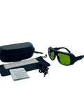 Tough As Nails Infrared Laser Protective Glasses For 755Nm 808Nm 1064Nm Nd Yag Machines with case and accessories, showing green lenses.