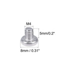 Legit Top Shelf M4x5mm Pan Head Phillips Machine Screws 304 Stainless Steel Hardware Bolts showing size measurements and detail.