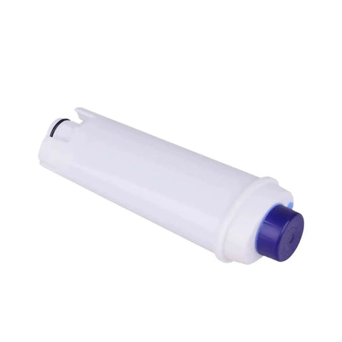 Real Deal Coffee Machine Water Filter 6 Pack Soft Filtration Cartridge Compatible With Delonghi Brewers Replaceable Basket Mesh, white cartridge design.