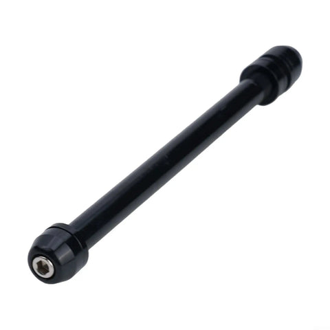 Dope 12x142-148mm Adjustable Thru Axle Skewer Kit For Bike Trainers, CNC Aluminum detailed view of black anodized skewer.