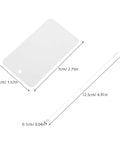 Bulk 100 White PVC Hang Tags With Lanyard Waterproof Name Tags for jewelry displays, detailed measurements shown.