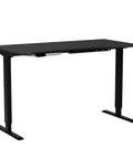 Vivo Black Sit Stand Desk Electric Height Adjustable 63 Inch Wide Ergonomic Workstation featuring a sturdy black frame and spacious top.