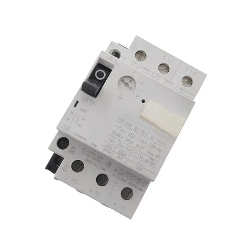 Adjustable Motor Protection Circuit Breaker 22 To 32 Amps Heavy Duty Industrial Safety Disconnect Switch top view on white background.