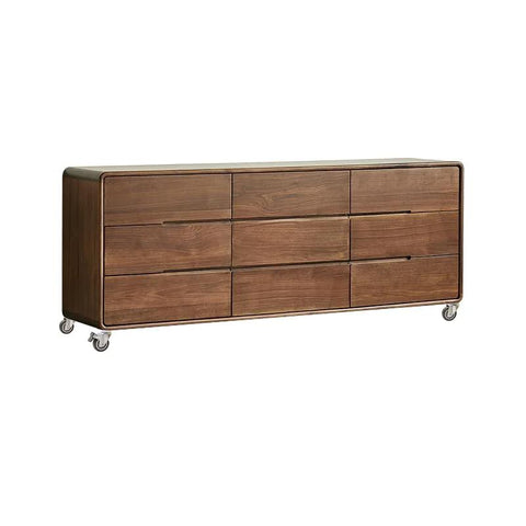 Wooden dresser on 2 Inch Rubber Swivel Caster Wheels Set Of Four With Grip Neck Stem Sockets Five Sixteenth By One And A Half Inch