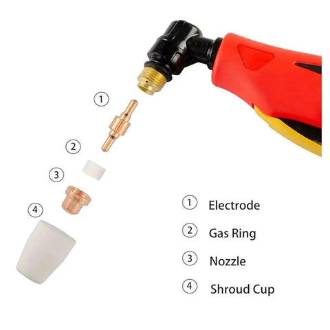 150 Pc Set Pt-31 Air Plasma Cutting Nozzle And Electrode Consumables Fits Cut-40 Cut-50d Ct-312 parts including electrode and nozzle.