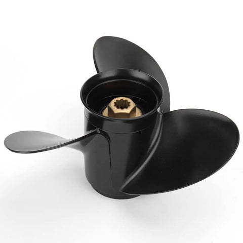 Beefed Up 10 3/8 Inch Aluminum Outboard Propeller With 13 Pitch, 10 Spline Teeth, Right Hand Rotation, Part 48-19640A40 Upgrade for Mercury 9.9 15 18 20 25 HP Motors, Marine Boat Prop Built For Rough Waters