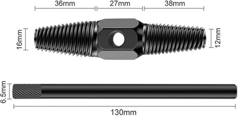 Dimensions of Dual Head Screw Extractor Kit For One Half And Three Quarter Inch Damaged Screws And Bolts, DIY Friendly Remover