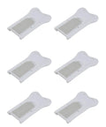 Six Pack White ABS Childproof Window And Cabinet Locks With Keyless Convenience For Sliding Doors Easy Adhesive Install No Tools Needed