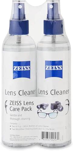 ZEISS Lens Care Pack: two clear 8oz spray bottles with blue ZEISS labels