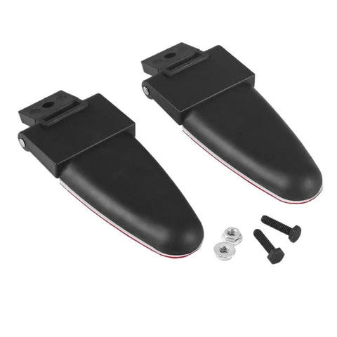 Rugged Glass Rear Door Hinge Replacement Set For 100XL And 100LE Models showing two black hinges with mounting hardware.