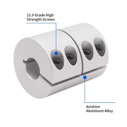 Rigid Clamp On Motor Shaft Coupling 32mm Diameter 45mm Length 15mm To 15mm Bore Aluminum Alloy Shaft Connector