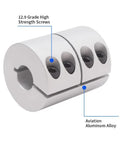Beefy 16mm To 16mm Rigid Clamp On Shaft Coupling 32mm Diameter 45mm Length Aluminum Motor Shaft Connector with screws
