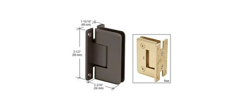 Oil Rub Bronze Wall Mount Door Hinge With Full Back Plate Self Centering and Reversible 5 Degree Pivot Pin for smooth swing and easy install.