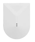 Real Deal High Sensitivity Glass Break Detector For Home Security Systems Adjustable Digital Impact Sensor angled view showing front design.