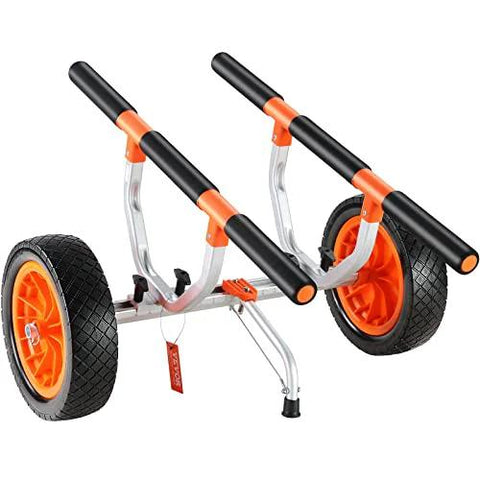 Heavy Duty Kayak Cart With 450 Lbs Load Capacity Detachable Canoe Trolley Adjustable Width Nonslip Support Foot 12 Inch Solid Tires