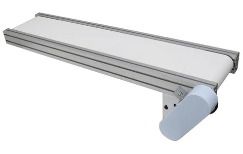PVC Flat Belt Conveyor System With Aluminum Frame Adjustable Speed 47.2 Inch Long And 7.87 Inch Wide 110V 60Hz White 120W Industrial Transport