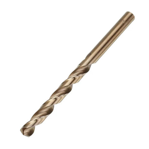 Pro Grade M35 Cobalt Drill Bit Kit With 19 Precision Pieces Spanning One To Ten Millimeters drill bit close-up view, durable design for steel and wood.