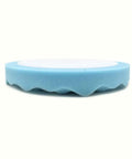 8 Inch Blue Ultra Soft Foam Buffing Pad for Auto Detailing and Paint Correction, side view, open cell foam, heavy duty, polishing tool.