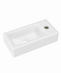 Small Wall Mount Sink Porcelain Ceramic Mini Corner Hand Basin Right Hand 14.5 Inch Compact Wash Basin For Tiny Bathrooms