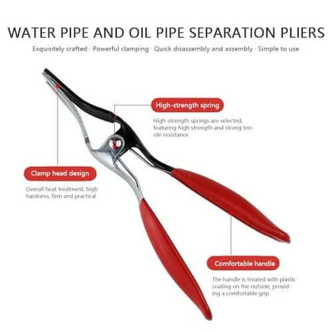 Pro Grade Car Fuel Line Removal Tool Kit With Hose Clamp Pliers with red handles and high-strength spring mechanism