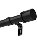 Adjustable 28 To 144 Inch Curtain Rod Set With 1 Inch Heavy Duty Aluminum Rails Nine Piece Sectional Rods And Finials Black Finish