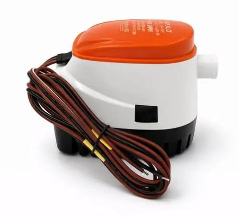 06 Series Automatic Submersible Bilge Pump 750 GPH 12V Three Quarter Inch Outlet Easy Install With Auto Float Switch side view