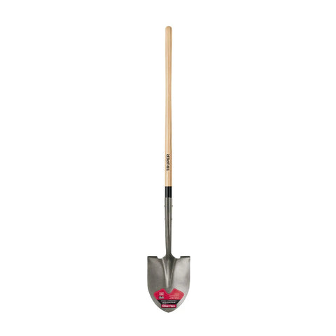 Pro Grade Round Point Shovel With Extended Socket For Maximum Strength And Durability 48 Inch Wood Handle Heavy Duty Digging Tool